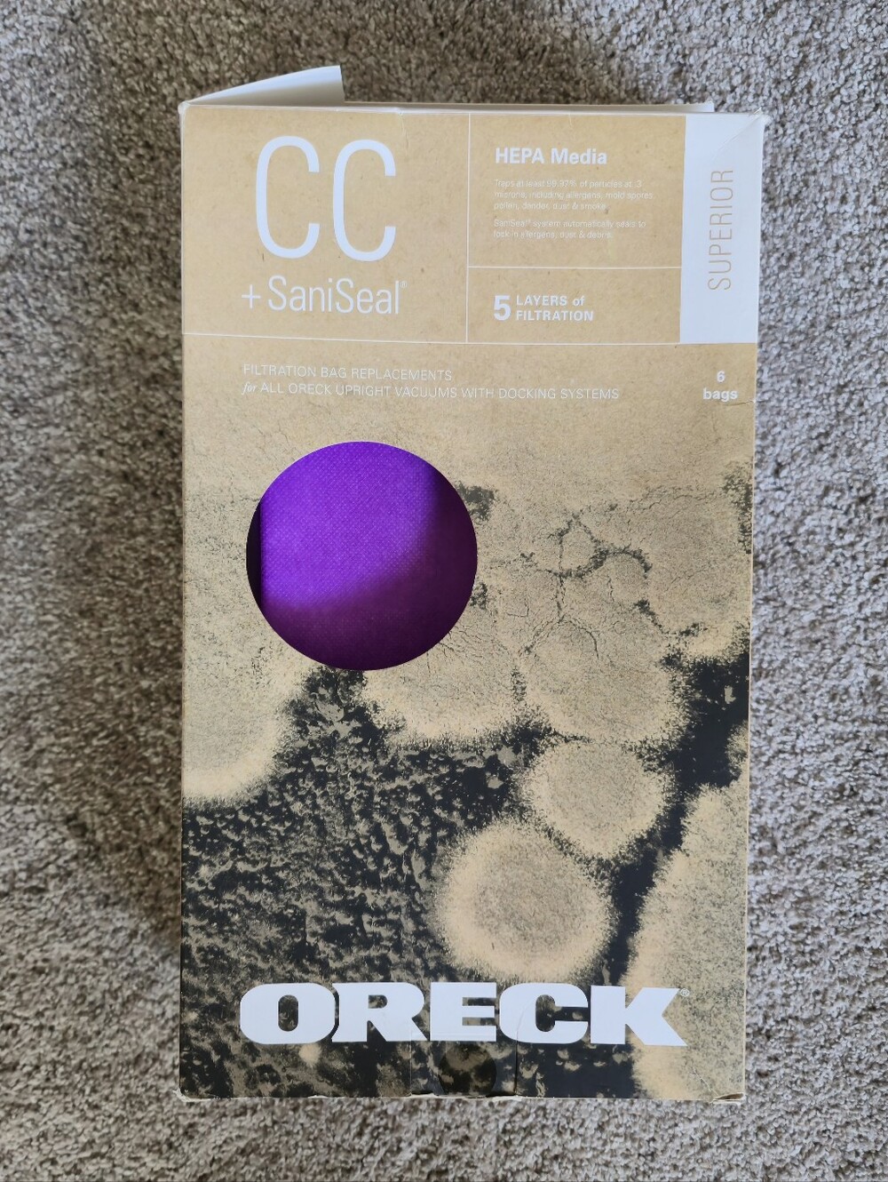 Oreck AK1CC6H Type CC Vacuum Cleaner Superior Filtration Bags (4 Ct)